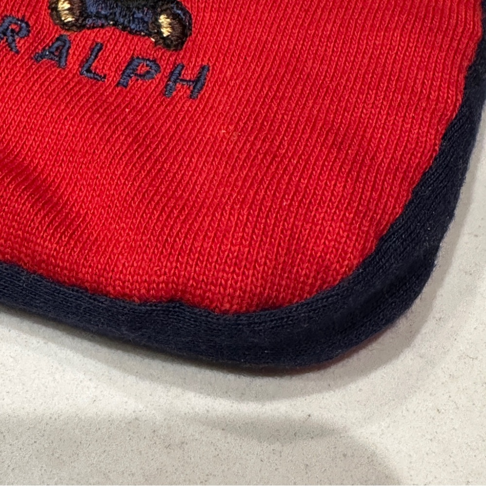 RALPH Polo Bear Red Knit Zip Coin Pouch Vintage Promo 90s Y2K - Picture 3 of 7